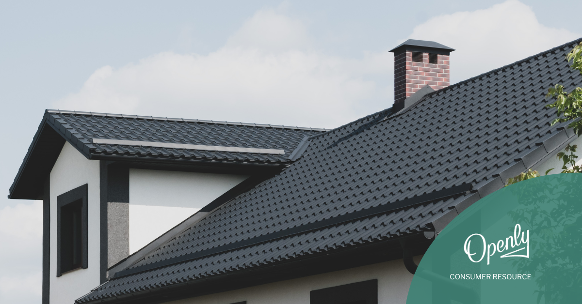 A close up shot of a new home roof