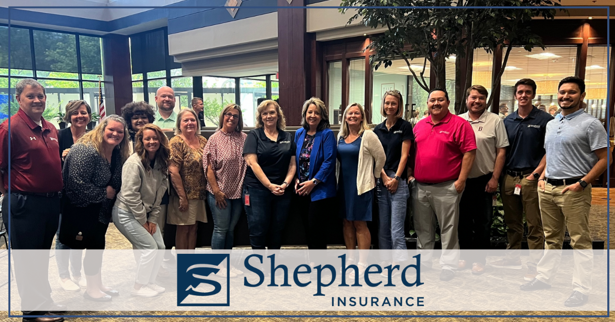 Group photo of the employees at Shepherd Insurance in Indiana.